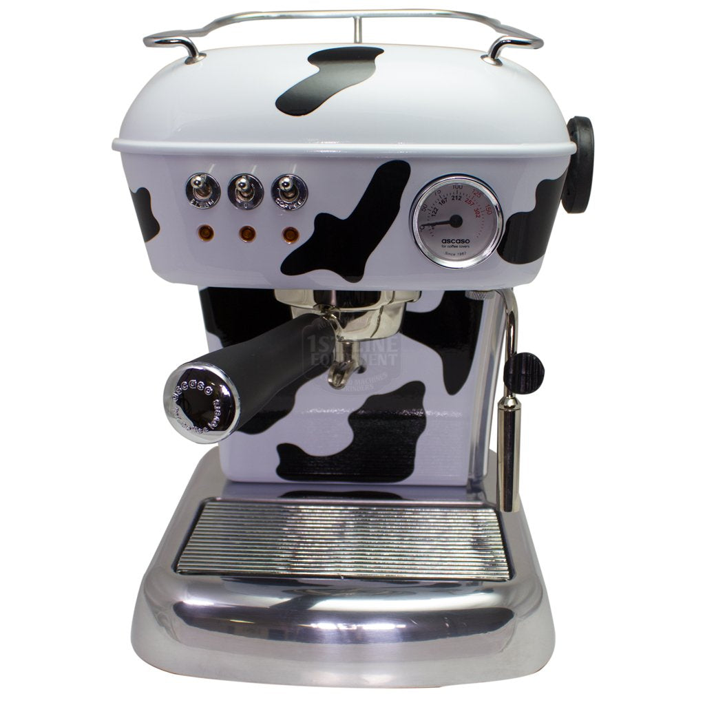 Ascaso Dream UP V3 Espresso Machine - Cow Print - Black Handle and Steam Knob