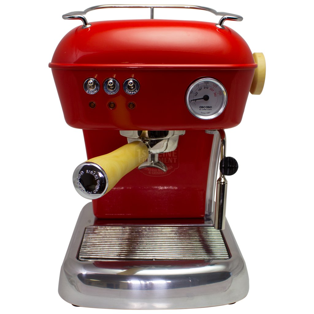 Ascaso Dream UP V3 Espresso Machine - Love Red - Wood Handle and Steam Knob