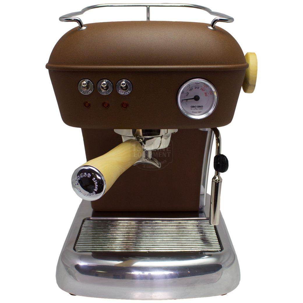 Ascaso Dream UP V3 Espresso Machine - Chocolate - Wood Handle and Steam Knob