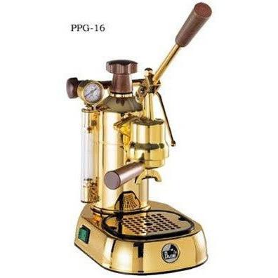 La Pavoni Professional Manual Espresso Machine - Gold Plated Brass - PPG-16